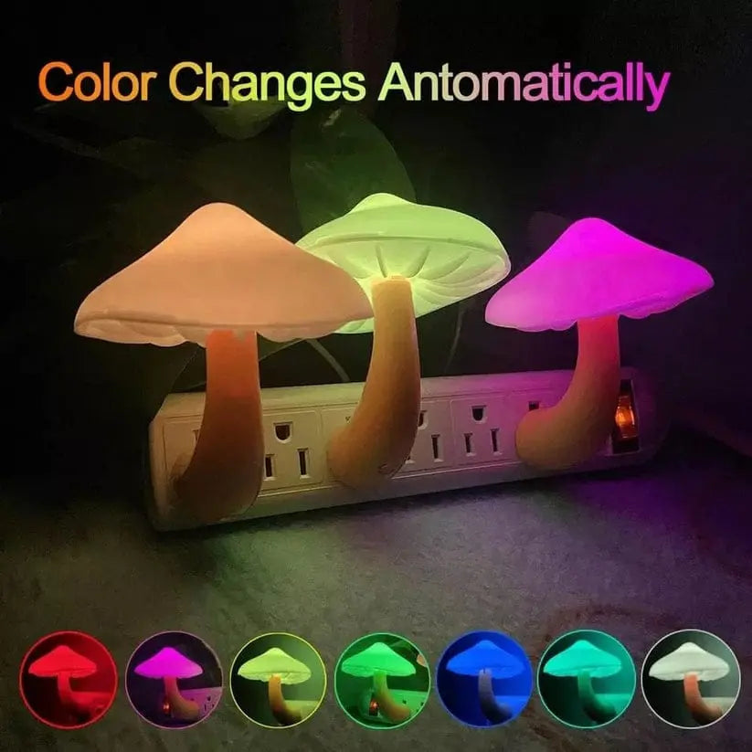 LED Sensor Mushroom Night Light Plug in Lamp Box Pack tech treasure Store