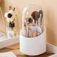 Makeup Brush Organizer 360 Degree Rotating Dust-Proof Protection and Organization Techs Treasure