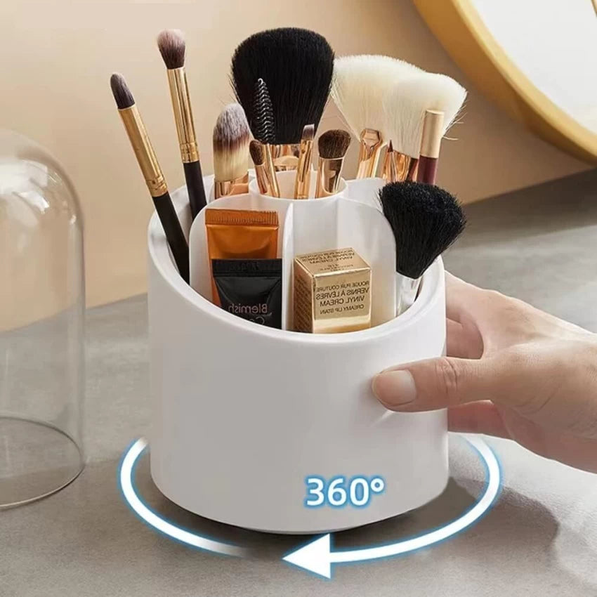 Makeup Brush Organizer 360 Degree Rotating Dust-Proof Protection and Organization Techs Treasure